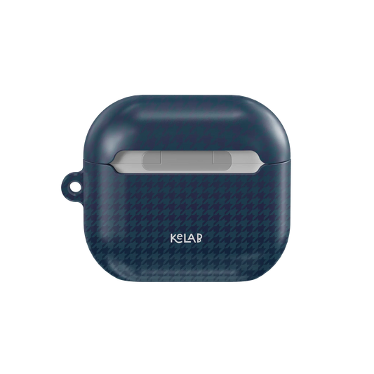 Midnight Weave | Blue Houndstooth AirPods Case - KELAB