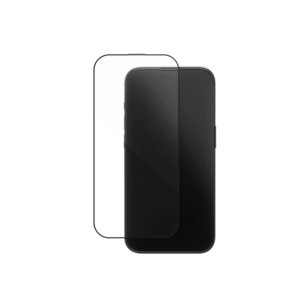 KELAB iPhone screen protector with curved edge design and full coverage fit for seamless protection and HD clarity.