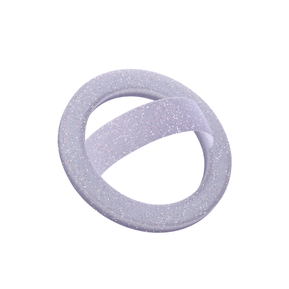 Lavender Glint lavender glitter silicone MagSafe loop grip with finger loop