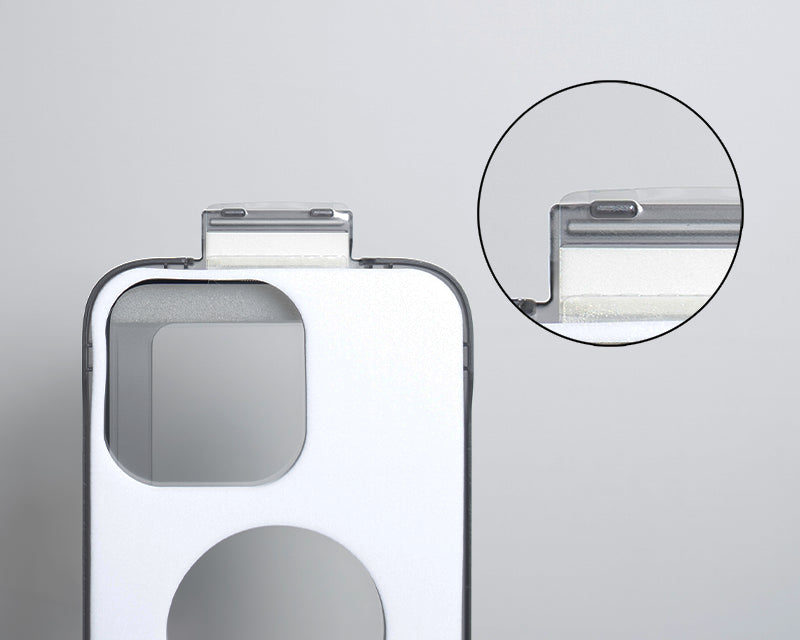 Close-up of a screen protector with an easy install tray for precise application.